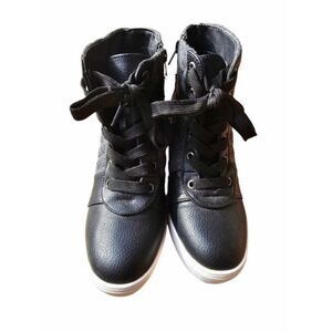 Maurice Black/Gray Wedge Ankle Boot Size 7
